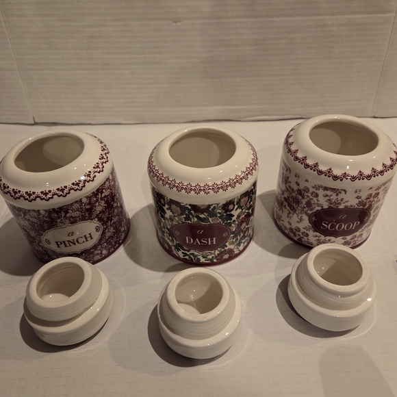 3 Grannycore Eclectic Grandpa Jars Canisters Floral Cottage Core Home Decor - Picture 7 of 11